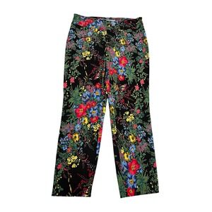Innovare Floral Pull-on Pants Jeans Black Size 12